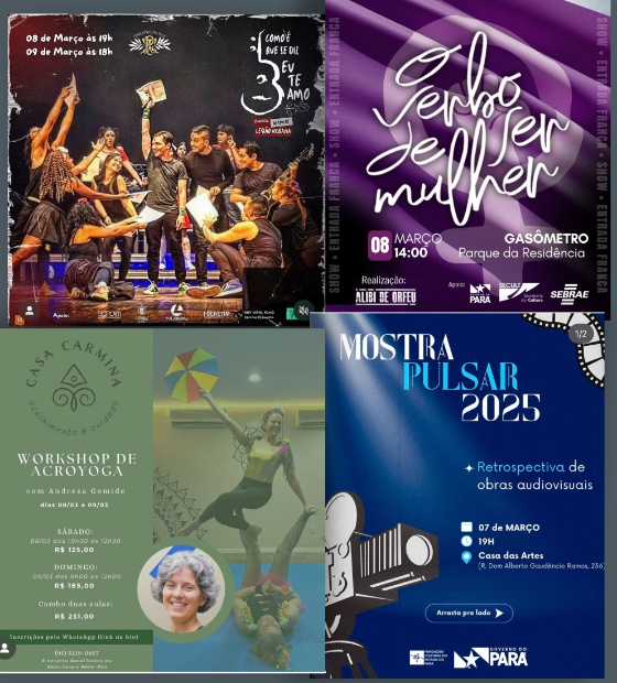 Agenda cultural: o que fazer no final de semana de 7 a 9 de março.