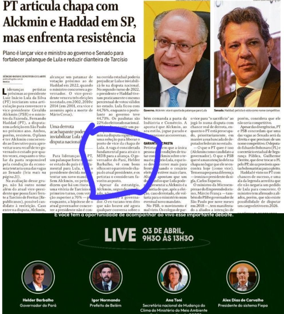 A live COP30 Amazônia e Helder favorito para vice de Lula