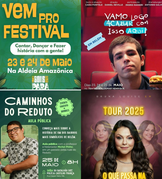 Agenda Cultural O Amazônico: shows, peças, stand-up e aula pública em Belém.
